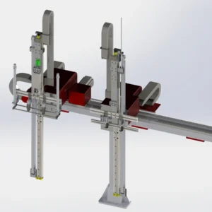 PE Christmas Tree Injection Molding Robot (Single-Level, 2-Output) — Front three quarter view A