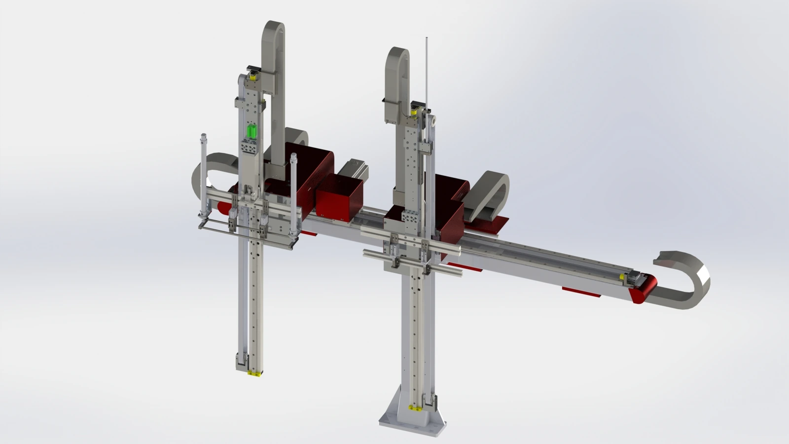 PE Christmas Tree Injection Molding Robot (Single-Level, 2-Output) — Front three quarter view A