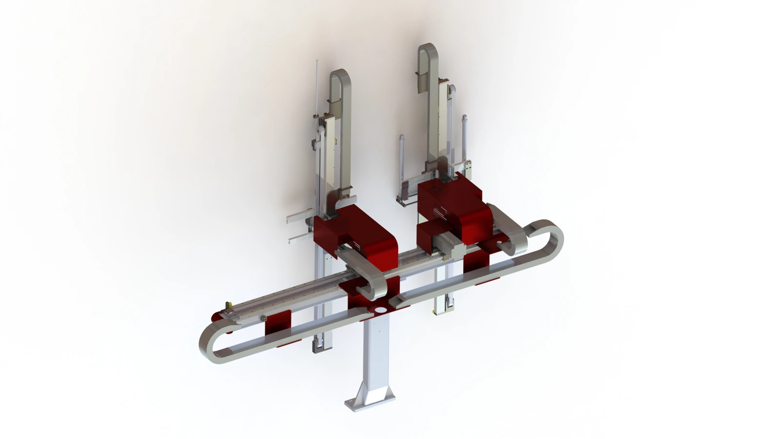 PE Christmas Tree Injection Molding Robot (Single-Level, 2-Output) — Rear three quarter view A