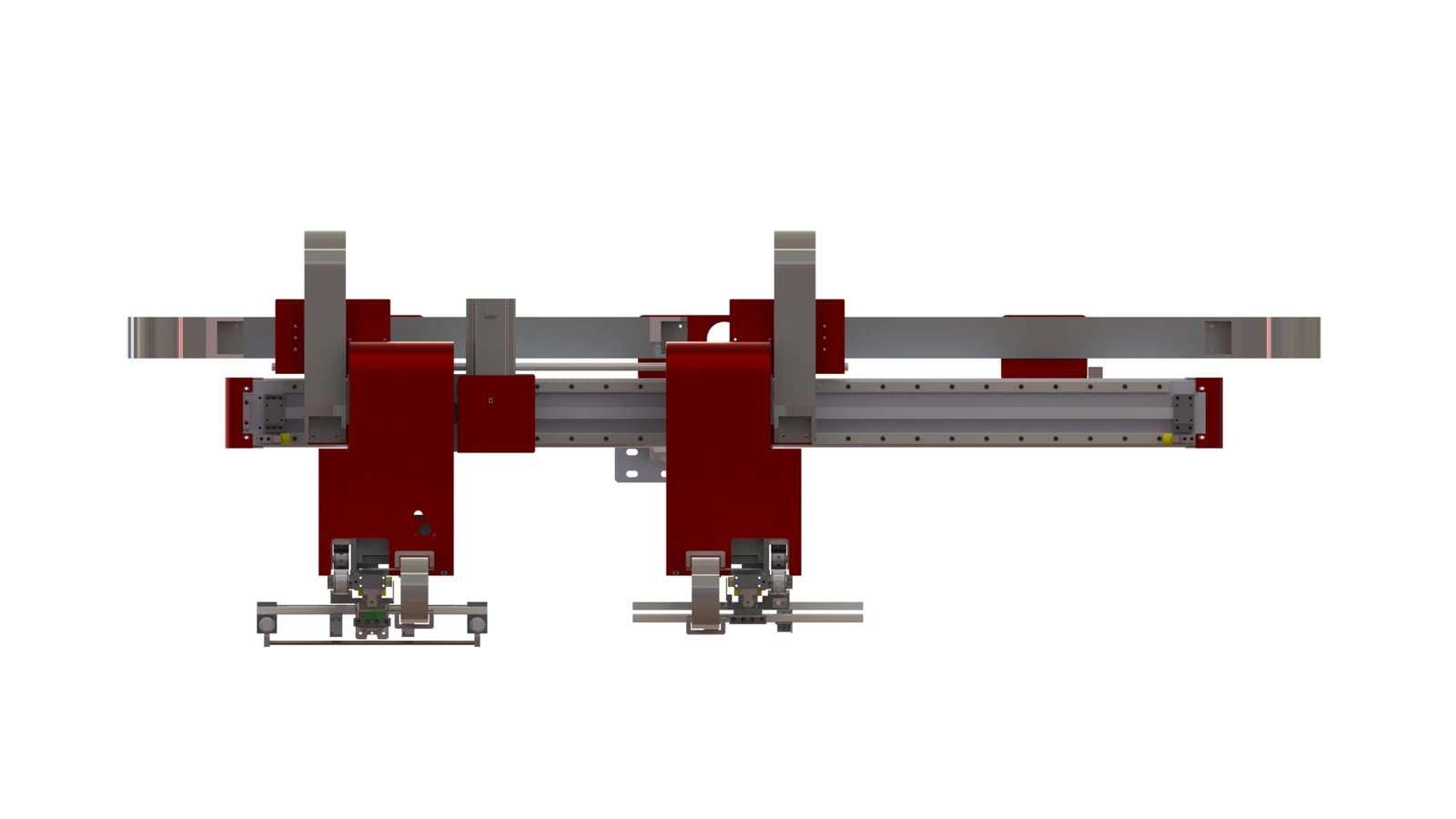 PE Christmas Tree Injection Molding Robot (Single-Level, 2-Output) — Top view