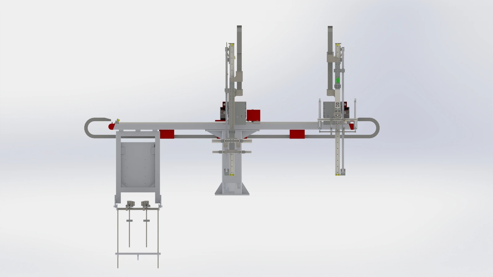 PE Christmas Tree Injection Molding Robot (Dual-Level, 4-Output) — Front view