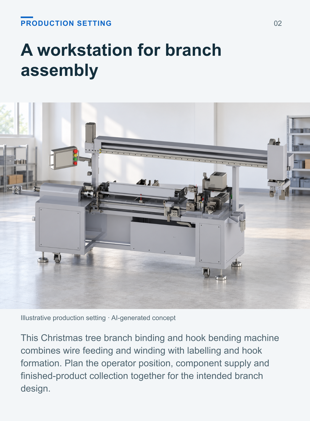 Artificial Christmas Tree Branch Binding Machine — production setting
