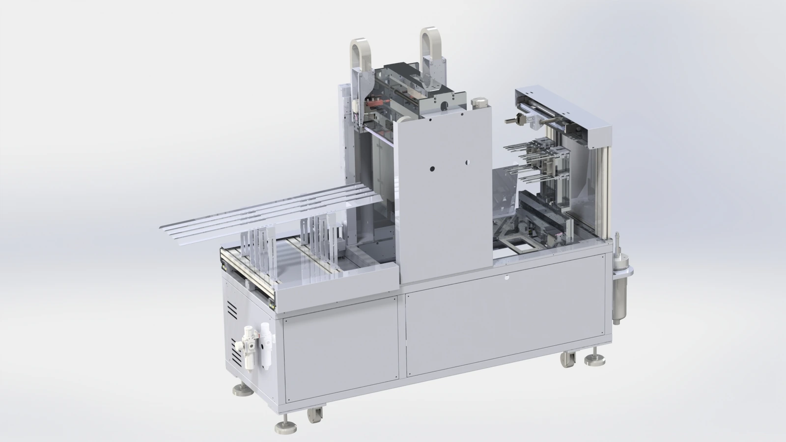 PE Christmas Tree Branch Painting Machine (Single-Level, 4-Output) — Rear three quarter view