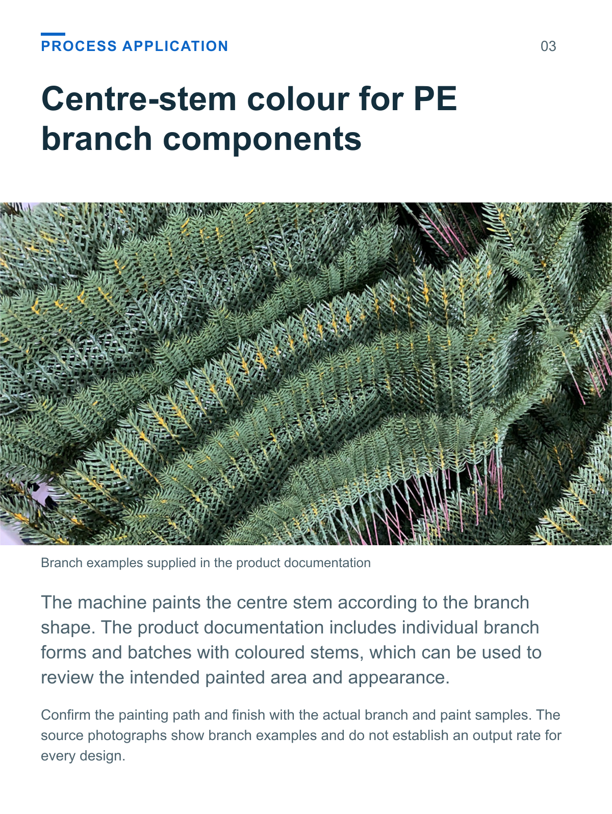 PE Christmas Tree Branch Painting Machine (Dual-Level, 4-Output) — process application