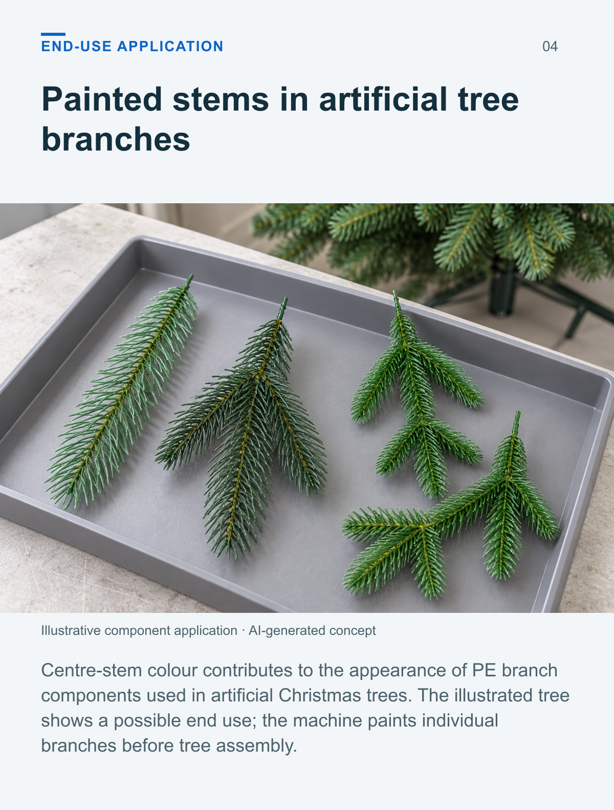 PE Christmas Tree Branch Painting Machine (Dual-Level, 4-Output) — end use application